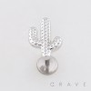 3D CACTUS CACTI SPIKE DESERT PLANT PUSHIN (THREADLESS) 316L SURGICAL STEEL LABRET SET